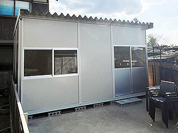 京都府南丹市　倉庫プレハブ　施工事例