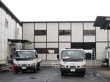 京都府綾部市 リネン工場のプレハブ